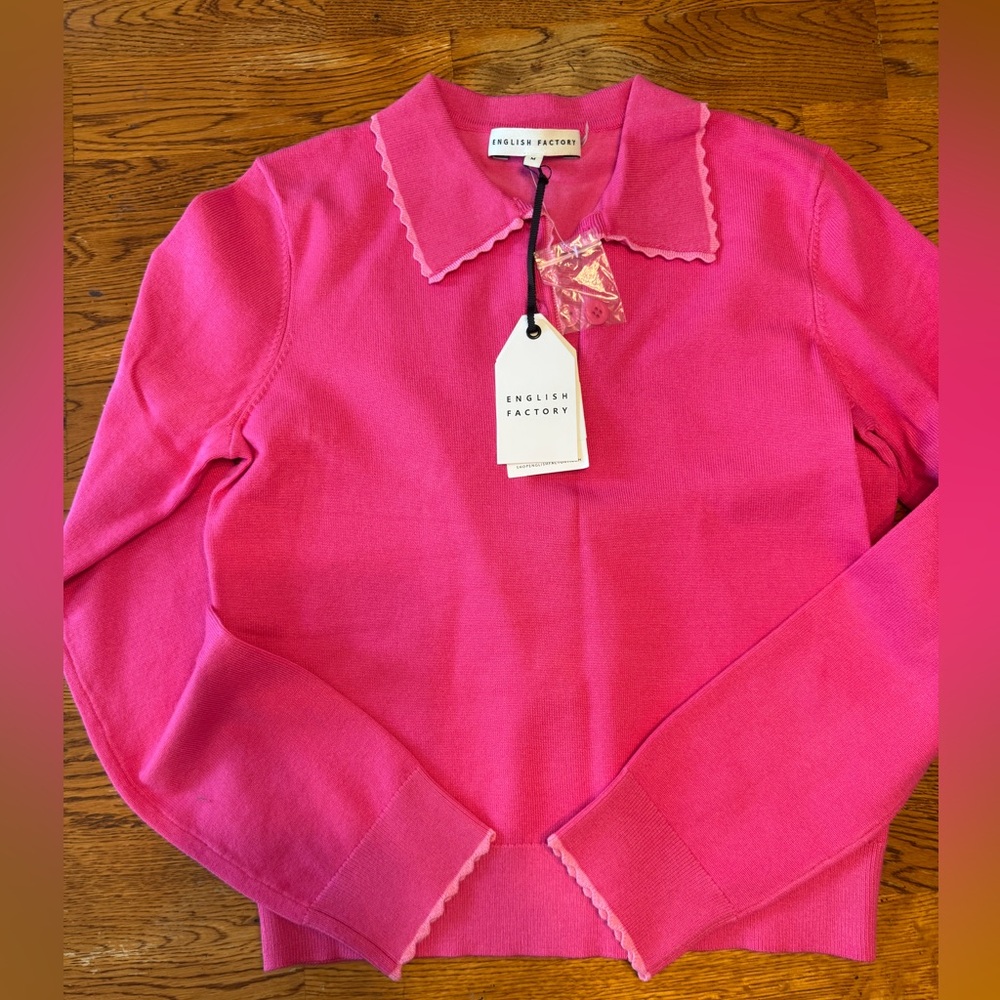 English Factory pink on pink sweater size medium